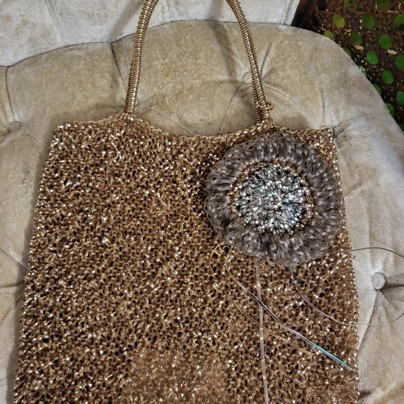 Authentic Ante prima wire flower motif pvc bag - Picture 4 of 5